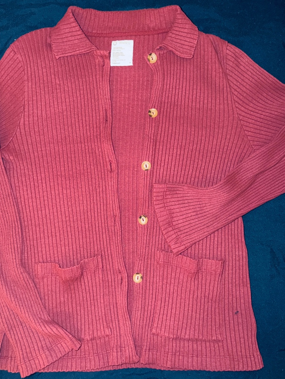 Women’s Ribbed Button-Front Sweater Cardigan - Maroon
